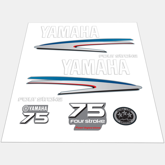 Yamaha 4-Stroke 75hp EFI Outboard Motor Cowling Cover Sticker - Image 1 - XRmarine