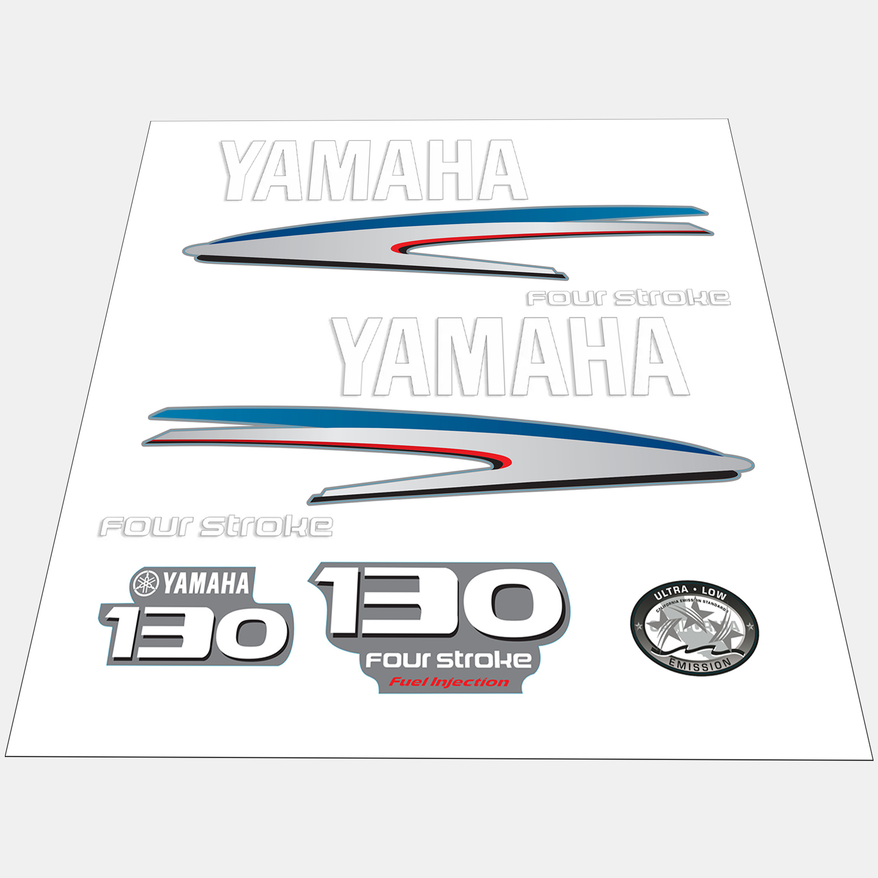 Yamaha 4-Stroke 130hp EFI Outboard Motor Cowling Cover Sticker - Image 1 - XRmarine