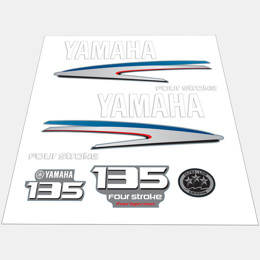 Yamaha 4-Stroke 135hp EFI Outboard Motor Cowling Cover Sticker - Image 1 - XRmarine