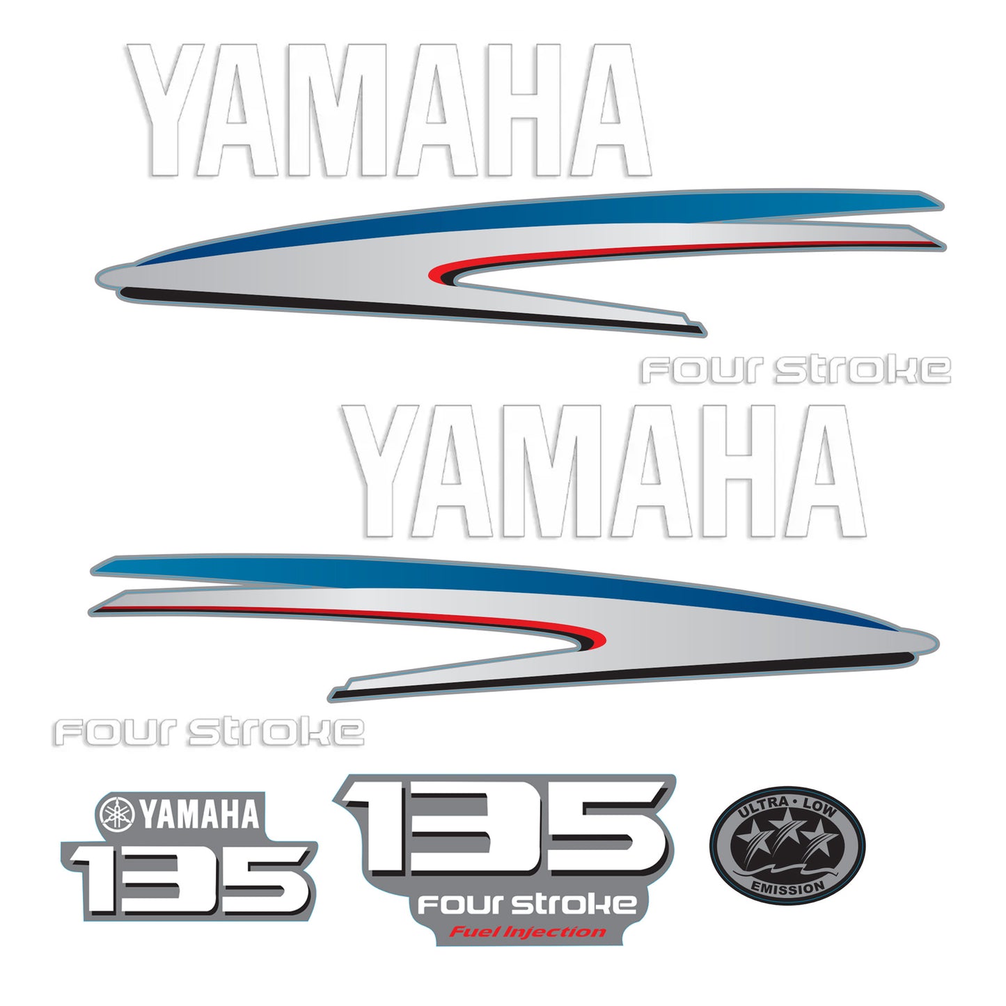 Yamaha 4-Stroke 135hp EFI Outboard Motor Cowling Cover Sticker - Image 2 - XRmarine