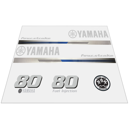 Yamaha 4-Stroke 80hp EFI Outboard Motor Cowling Cover Sticker - Image 1 - XRmarine
