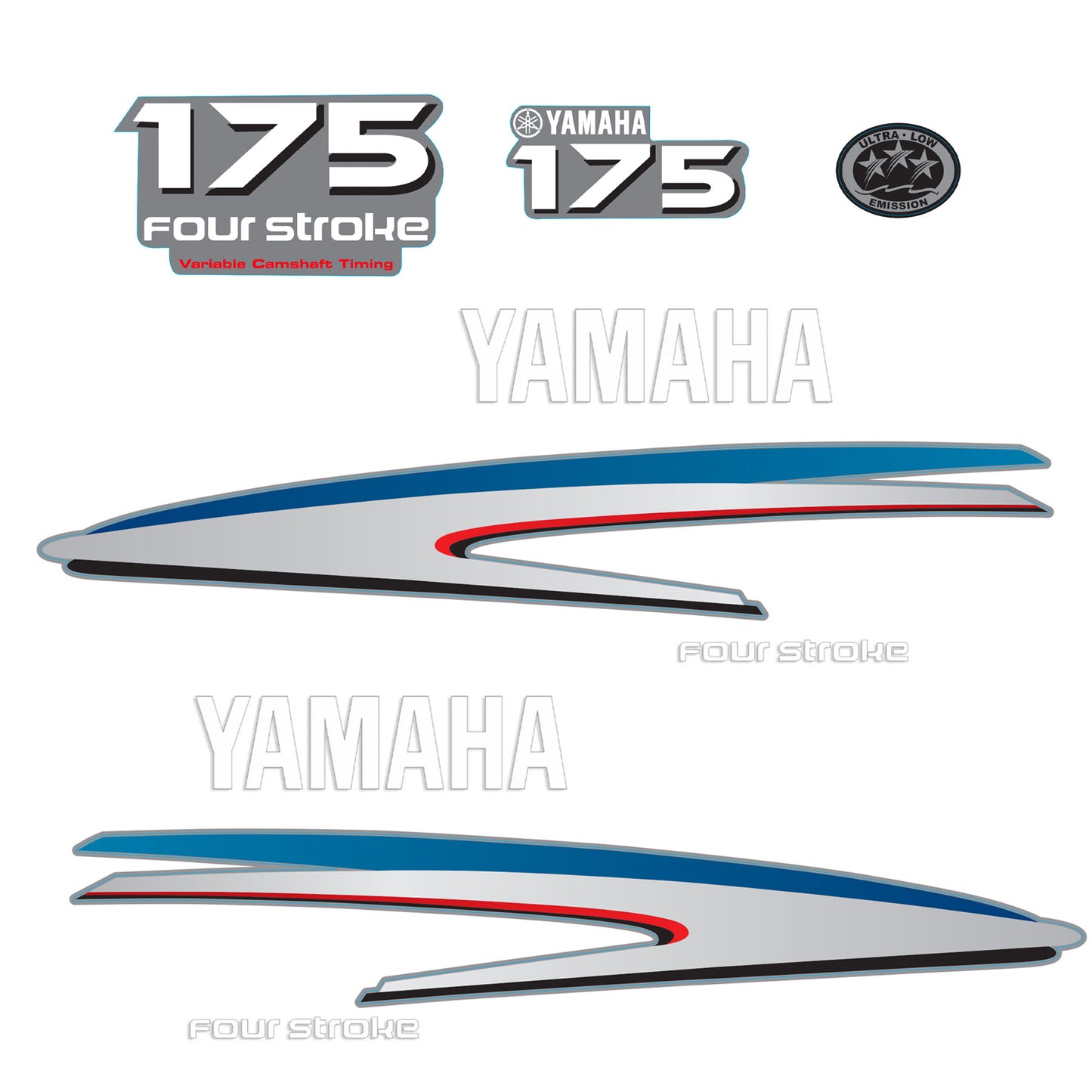 Yamaha 4-Stroke 175hp VCT Outboard Motor Cowling Cover Sticker - Image 2 - XRmarine