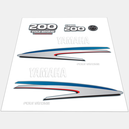 Yamaha 4-Stroke 200hp VCT Outboard Motor Cowling Cover Sticker - Image 1 - XRmarine