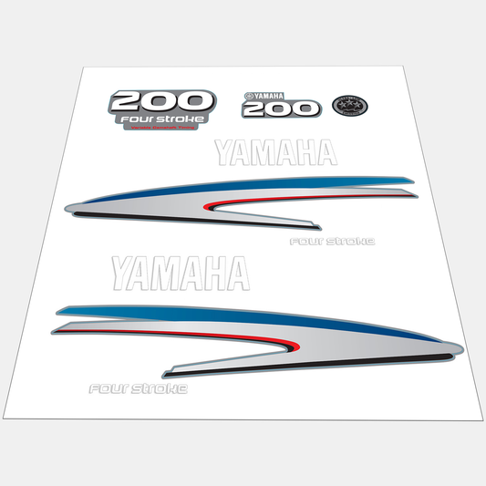 Yamaha 4-Stroke 200hp VCT Outboard Motor Cowling Cover Sticker - Image 1 - XRmarine