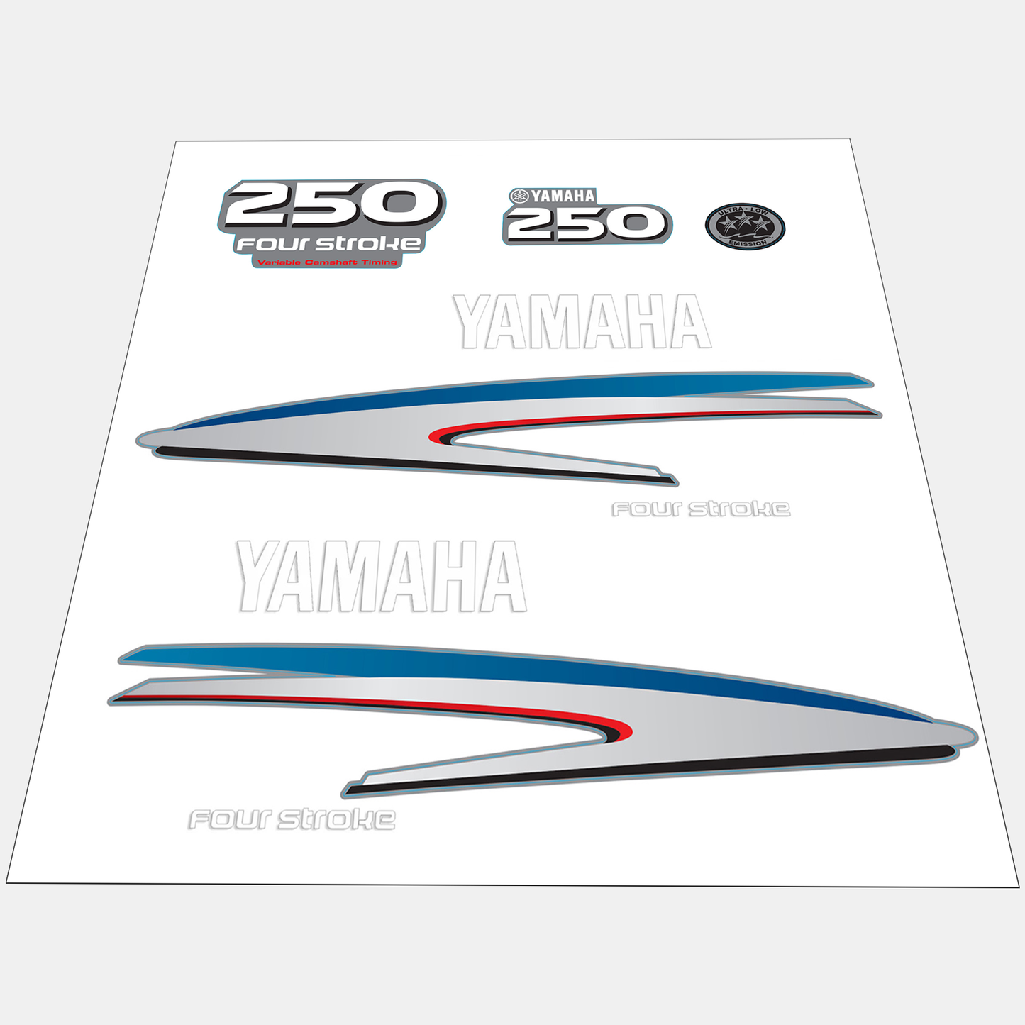 Yamaha 4-Stroke 250hp VCT Outboard Motor Cowling Cover Sticker - Image 1 - XRmarine
