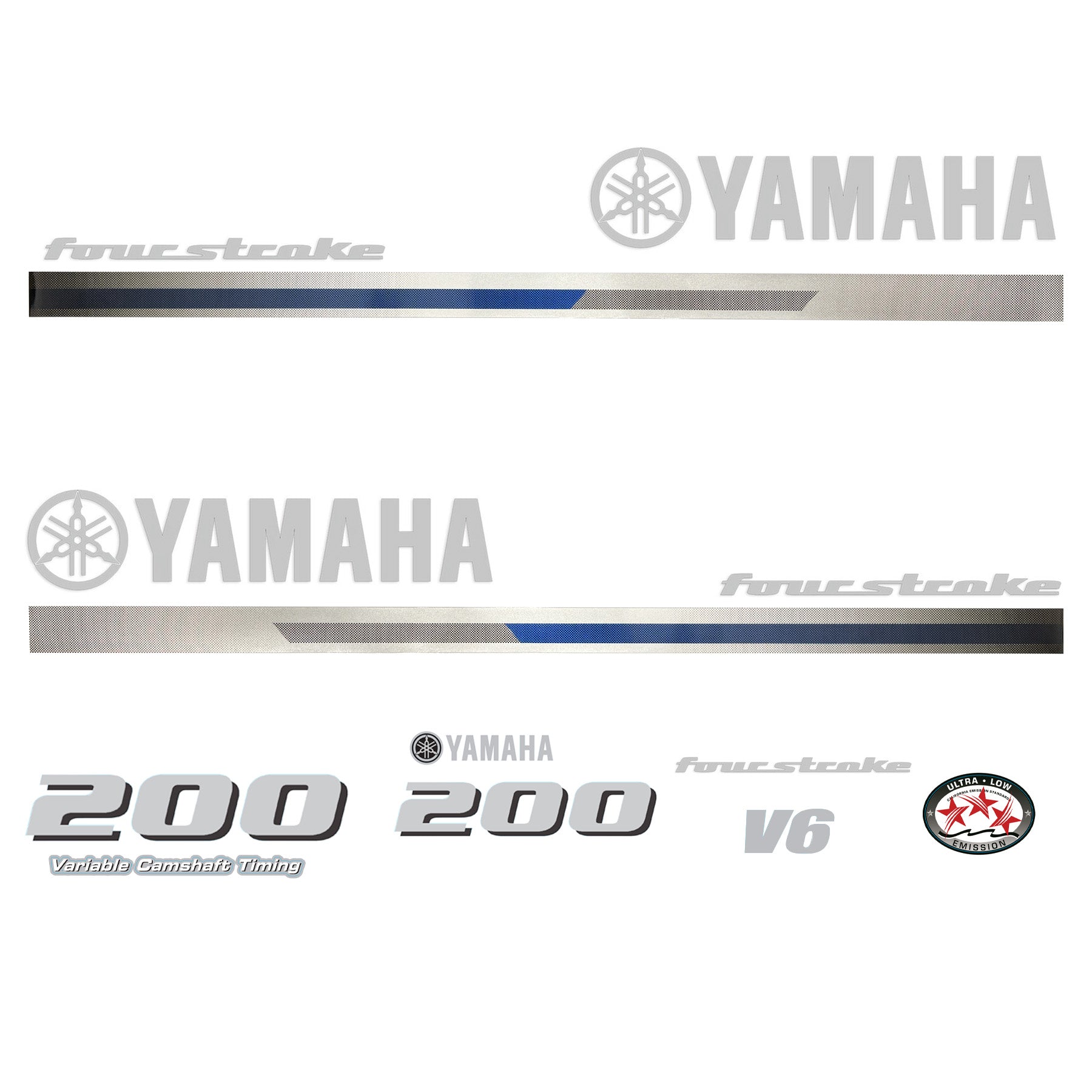 Yamaha 4-Stroke 200hp V6 VCT Outboard Motor Cowling Cover Sticker - Image 2 - XRmarine