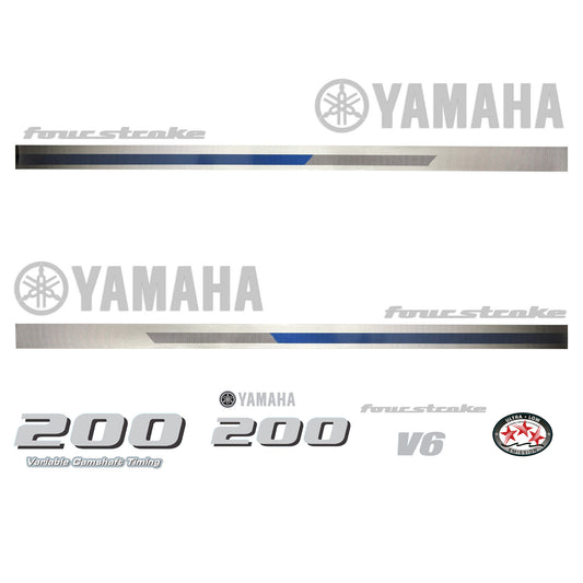 Yamaha 4-Stroke 200hp V6 VCT Outboard Motor Cowling Cover Sticker - Image 2 - XRmarine
