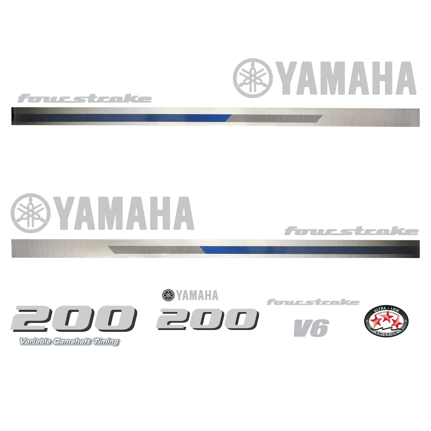 Yamaha 4-Stroke 200hp V6 VCT Outboard Motor Cowling Cover Sticker - Image 3 - XRmarine