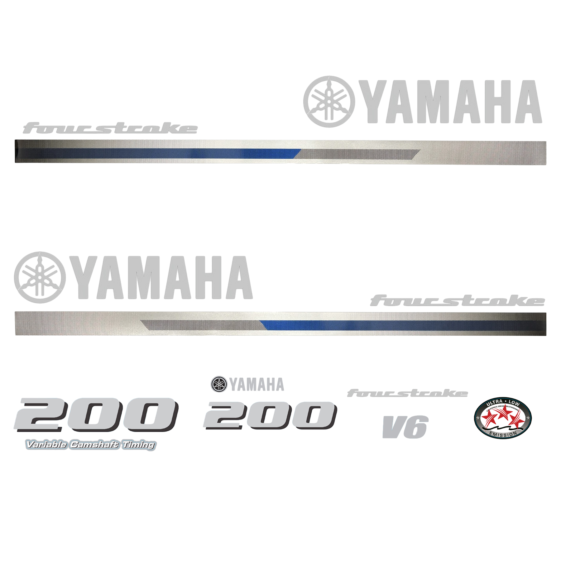 Yamaha 4-Stroke 200hp V6 VCT Outboard Motor Cowling Cover Sticker - Image 3 - XRmarine