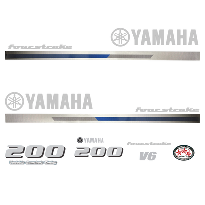 Yamaha 4-Stroke 200hp V6 VCT Outboard Motor Cowling Cover Sticker - Image 3 - XRmarine