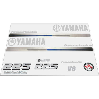 Yamaha 4-Stroke 225hp V6 VCT Outboard Motor Cowling Cover Sticker - Image 1 - XRmarine