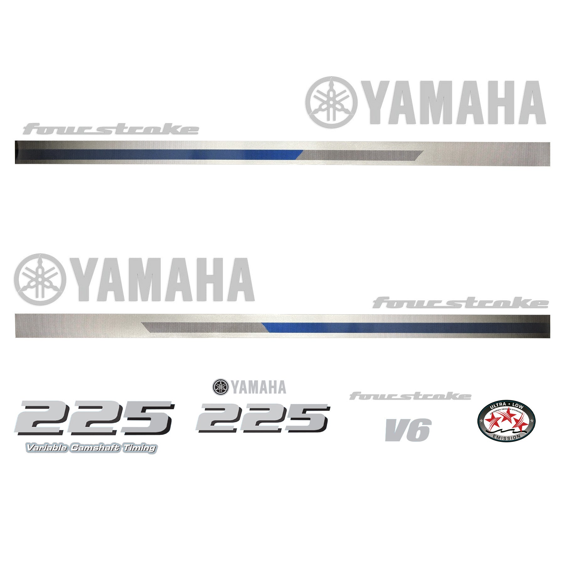 Yamaha 4-Stroke 225hp V6 VCT Outboard Motor Cowling Cover Sticker - Image 2 - XRmarine