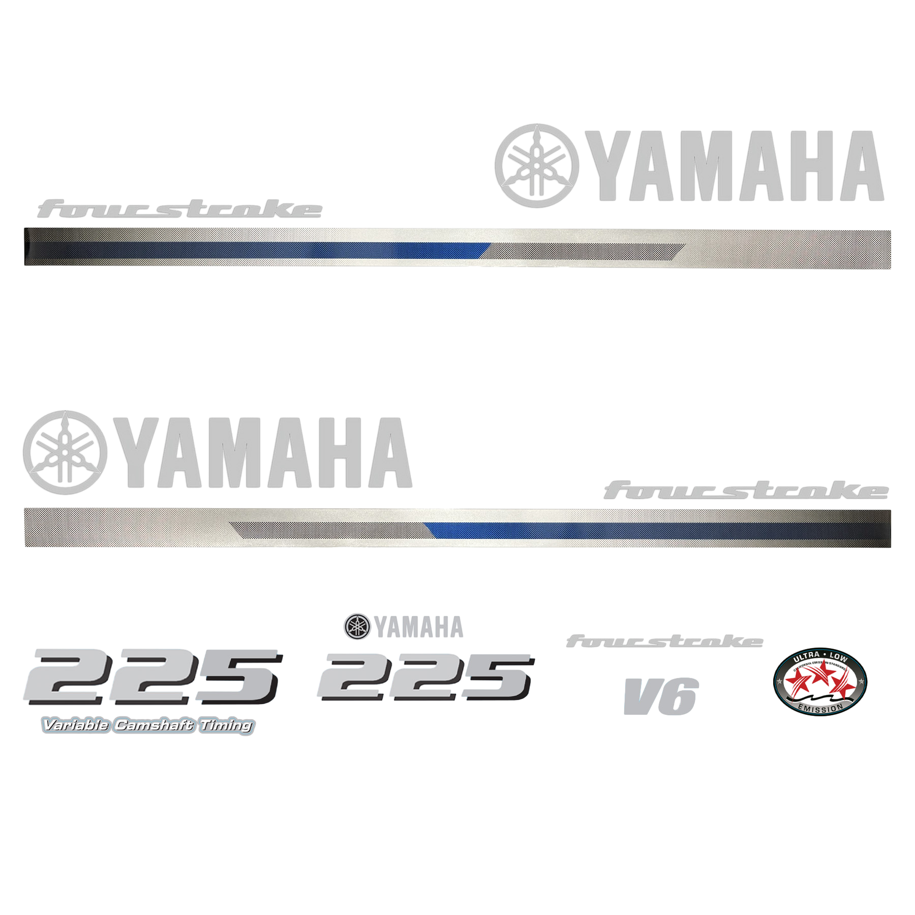 Yamaha 4-Stroke 225hp V6 VCT Outboard Motor Cowling Cover Sticker - Image 3 - XRmarine