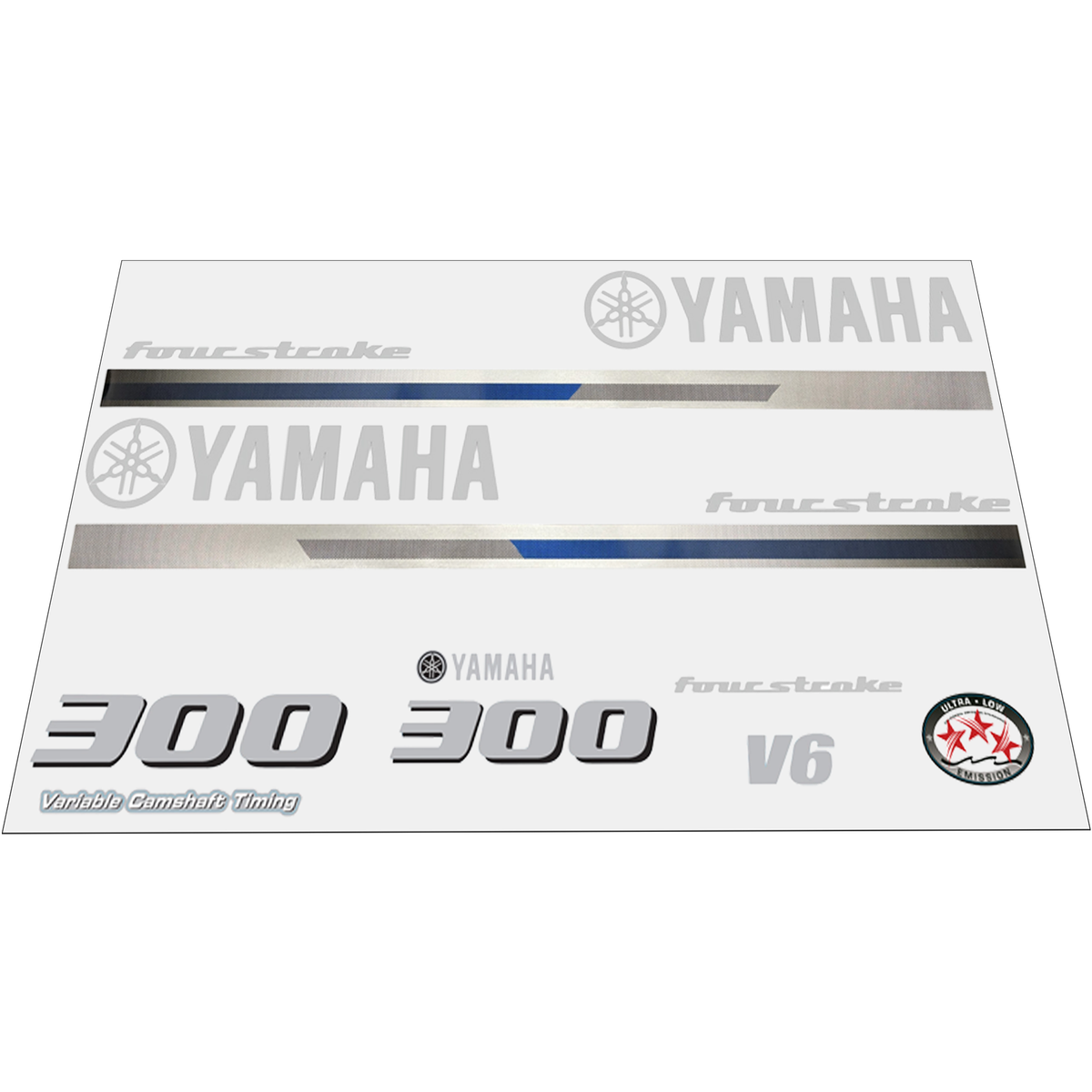 Yamaha 4-Stroke 300hp V6 VCT Outboard Motor Cowling Cover Sticker - Image 1 - XRmarine