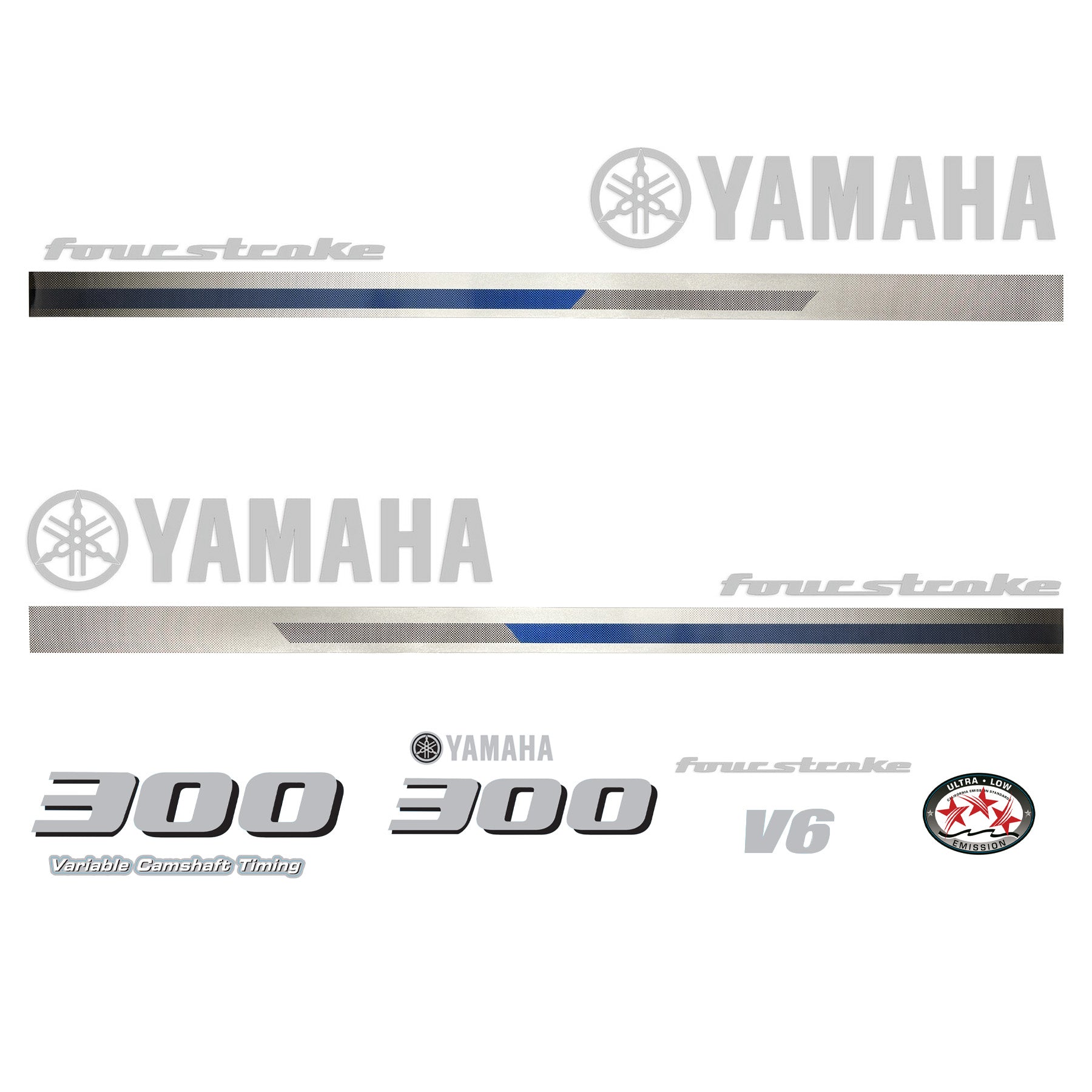 Yamaha 4-Stroke 300hp V6 VCT Outboard Motor Cowling Cover Sticker - Image 2 - XRmarine