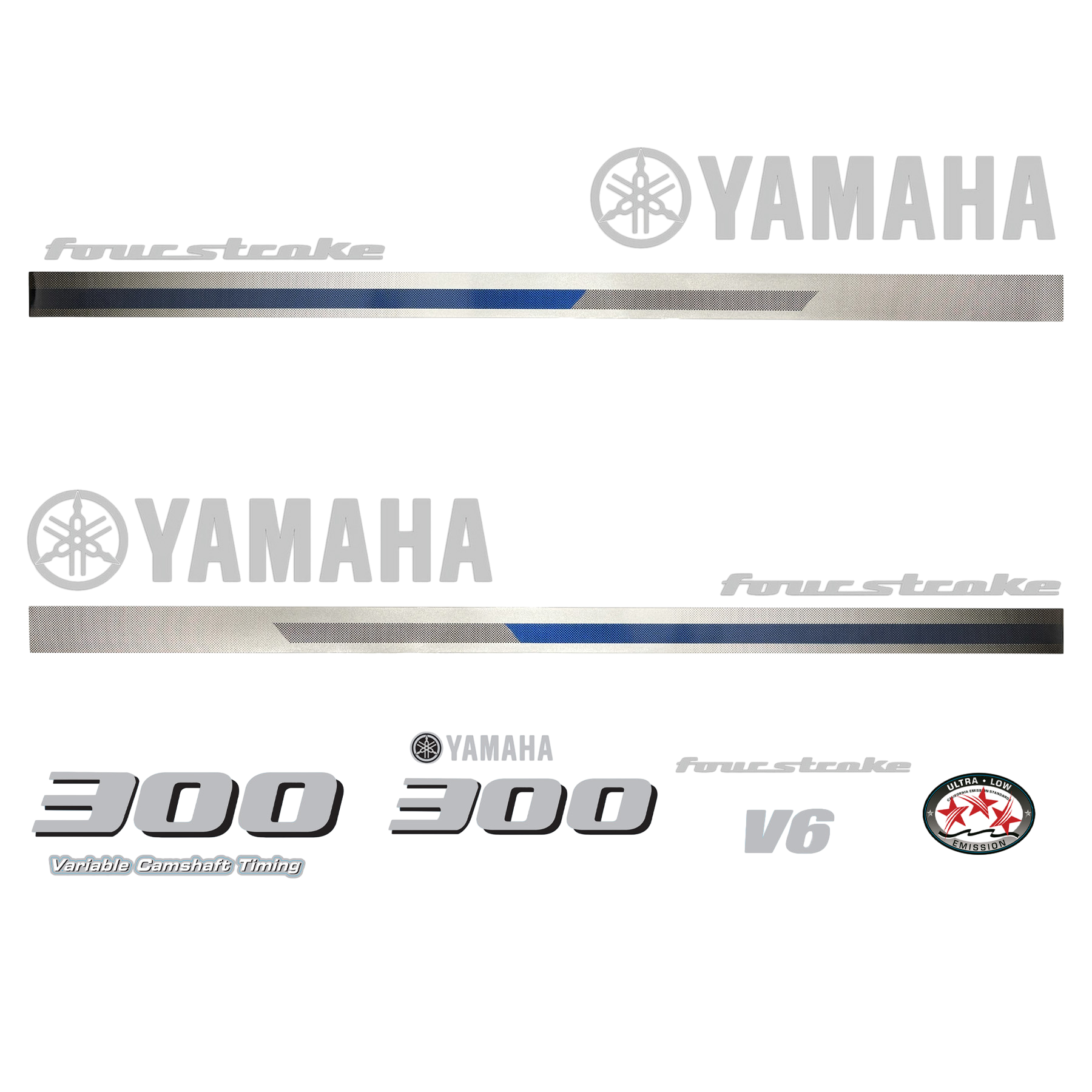Yamaha 4-Stroke 300hp V6 VCT Outboard Motor Cowling Cover Sticker - Image 3 - XRmarine