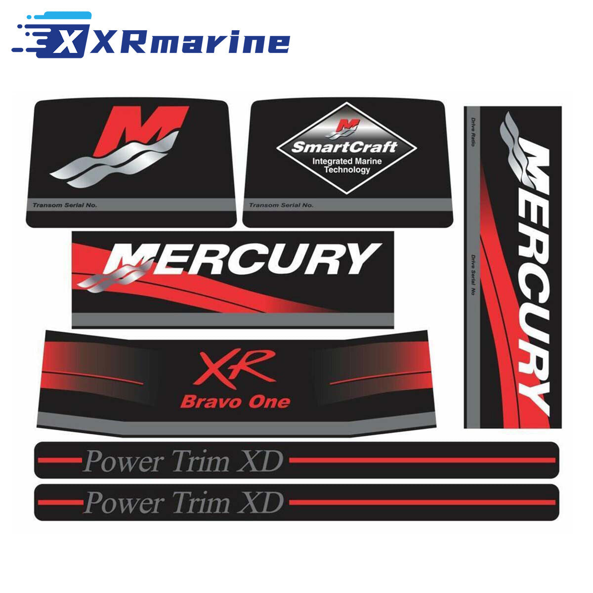 Decal Sticker Kit for MerCruiser Bravo One Red 37-15167A90 — Germany Local Warehouse